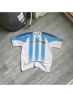 Blue / White Vintage 90’s / Early 2000’s Argentina Striped Football Jersey